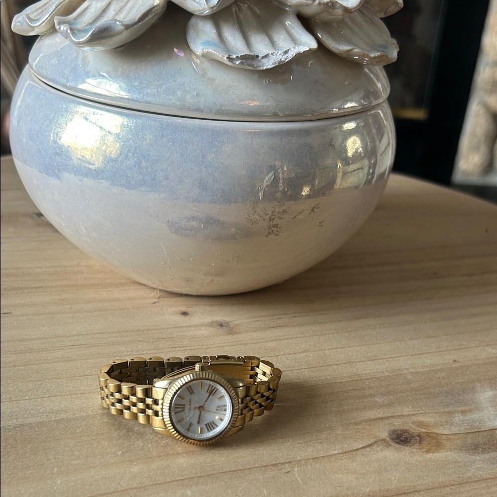 Michael Kors Mini Lexington Pave Gold-Toned Women's Watch
